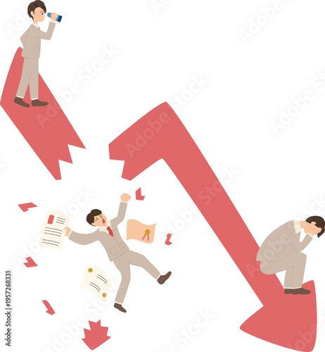 Deflation Financial economy problem illustration