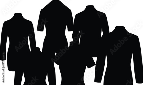 Collection of six male runner silhouettes, black vector icons of men sprinting and jogging isolated on white