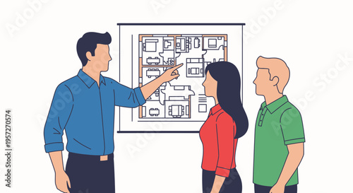 Business people discussing a project plan.