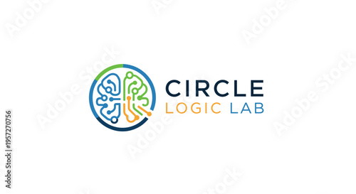 Circle Logic Lab Brain Logo Design.