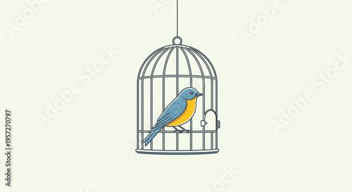 Colorful bird in a cage 2.
