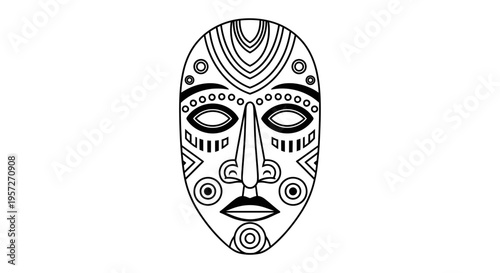 Decorative tribal face mask design 1.
