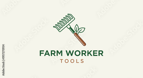 Farm worker garden rake tool.