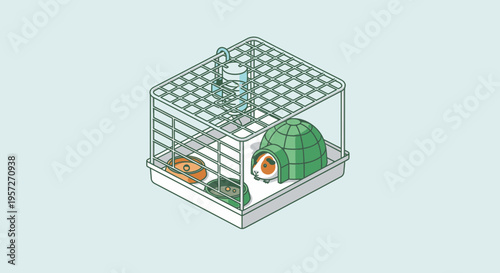 Guinea pig in cage home.