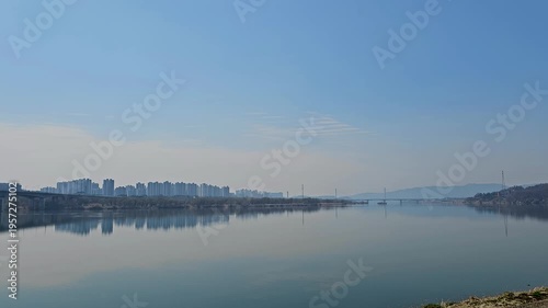 Han River Skyline Wide View Seoul Korea 한강 스카이라인 와이드 풍경 서울