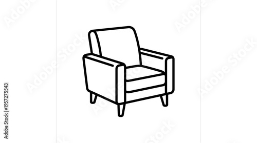 Simple Outline Of A Comfortable Armchair