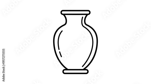Simple Black and White Vase Outline