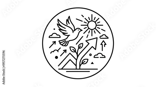 Minimalist Success and Growth Concept