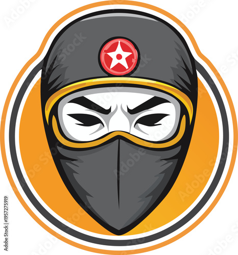 An illustration of a determined ninja with a focused expression