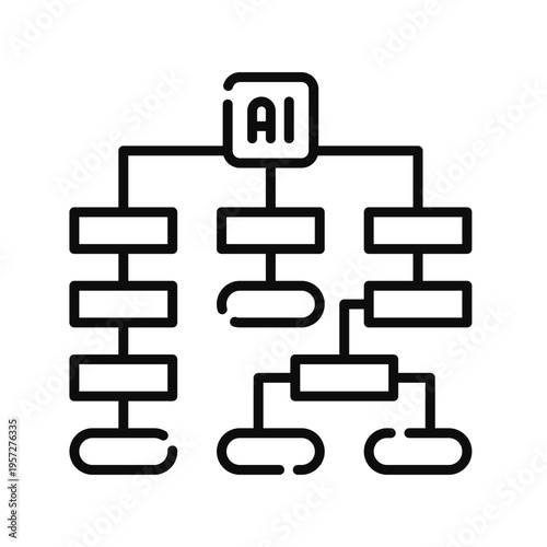 AI Architecture Icon Professional UI Symbol for System Design,