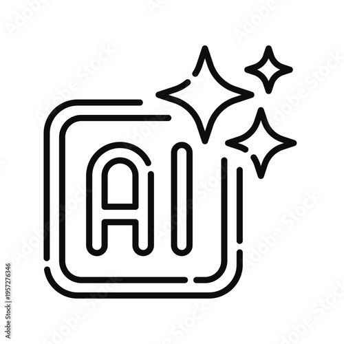 Artificial Intelligence Icon Professional UI Symbol for Health AI, Machine Learning