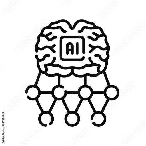 Deep Learning Icon Professional UI Symbol for Neural Network