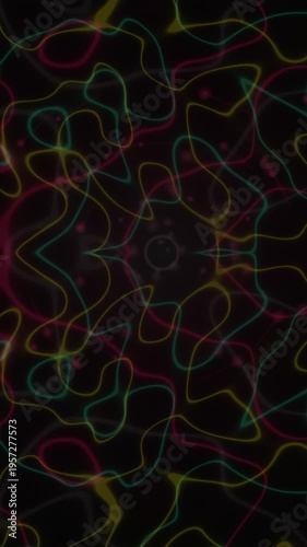 Abstract Lines Flowing with Glowing Particles Slow Motion