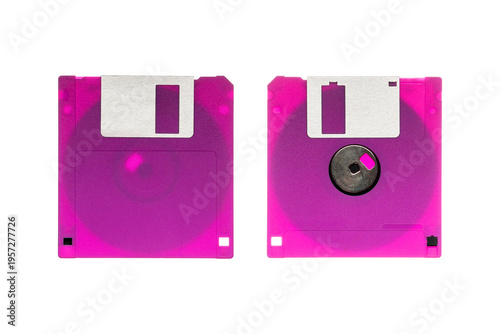Plakat Pink translucent floppy disk front and back