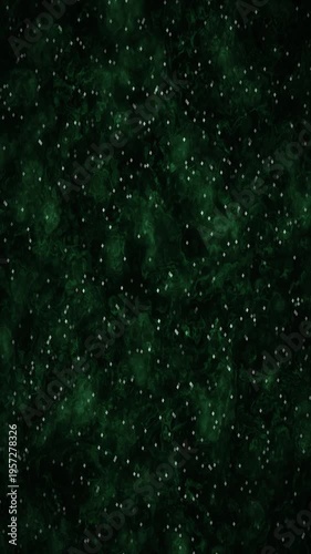 Abstract Dark Green Background with Flickering Light Patterns