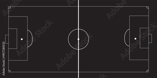 Black and white soccer field diagram football field 2
