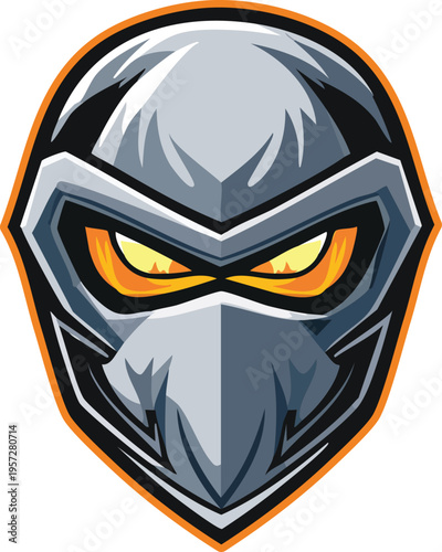 Intense Cybernetic Mask Logo Design for Esports Teams