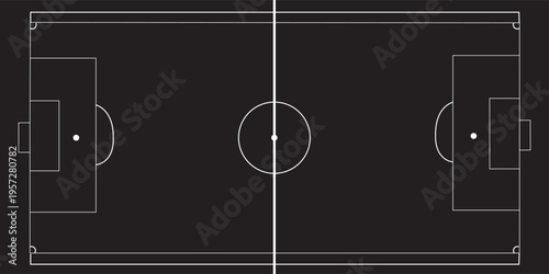 Black and white soccer field diagram football field 2
