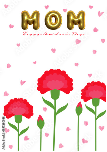 Mother's Day Carnation Frame (1 vertical)　母の日 カーネーションフレーム1縦.ai