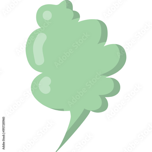 Smelling smoke cloud vector icon. Green stink aroma, bad fume isolated on white background