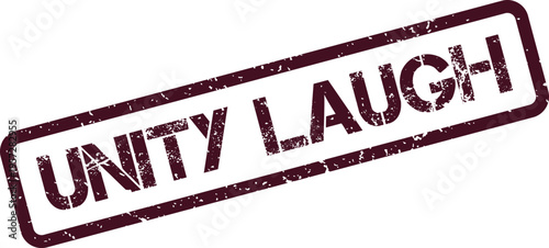 Unity Laugh distressed rubber stamp mark for shared joy and communal amusement concepts