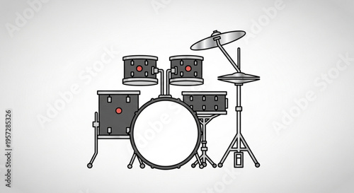 Electric drum set with cymbals on a white background musical instrument for hobby and leisure activities