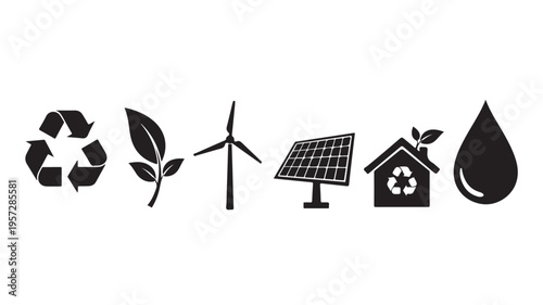 Eco Friendly Symbols Icons For Sustainable Living Concepts