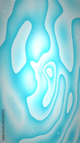 Glowing Cyan Abstract Forms Swirling and Morphing Organically