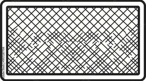 Black And White Card Back Design With Repeating Grid Pattern