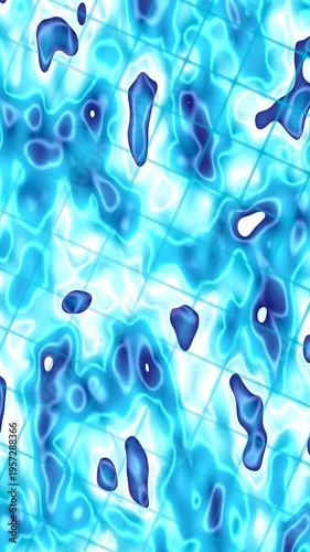 Fluid Aqua Elements Moving in a Dynamic Grid Pattern