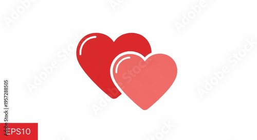 A graphic illustration of two hearts overlapping in a symbolic representation.