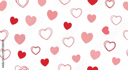 The heart design features various red and pink hearts floating in the air.