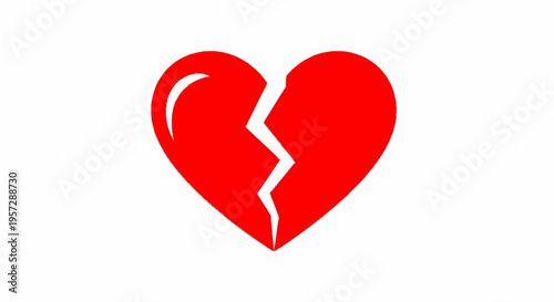 A broken heart illustration depicts emotions and sadness with a cracked heart symbol.