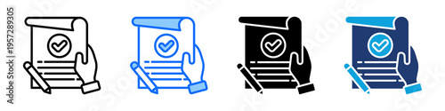 Informed Consent Icon Set Multi Style Vector Illustration