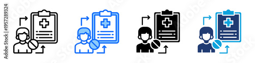 Clinical Outcomes Icon Set Multi Style Vector Illustration
