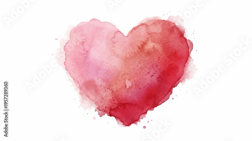 A heart shape made of watercolor paint is shown closeup.