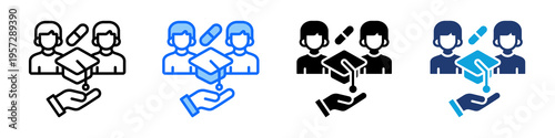 Interventional Study Icon Set Multi Style Vector Illustration