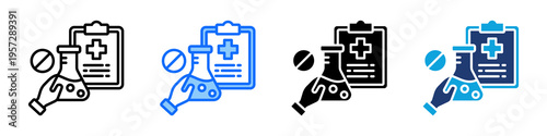 Clinical Intervention Icon Set Multi Style Vector Illustration