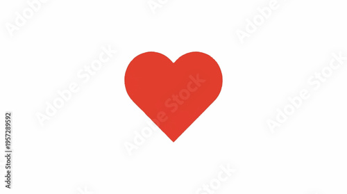 A vibrant red heart illustration symbolizes love and emotions in a simple graphic design.
