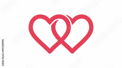 Interconnected hearts symbolize love and unity in a romantic gesture.