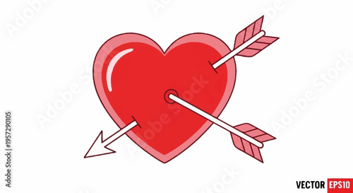 A heart pierced by an arrow symbolizes love and passion in a romantic gesture.