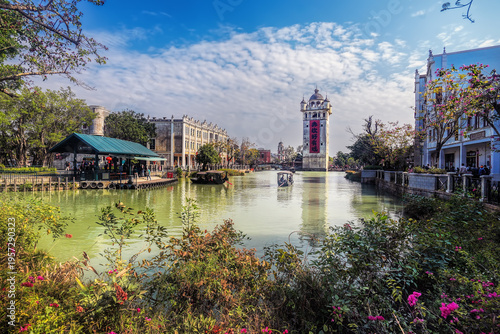 Jiangmen city, Kaiping, Guangdong, China. Chikan Ancient Town  was built in 1649, designated as a National Historic and Cultural town,  example of the quaint architectural style and folk customs. 