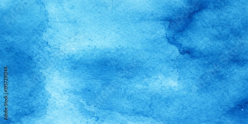 A vintage blue abstract background features a grunge watercolor texture on an old paper canvas design with a light turquoise paint pattern