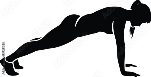 Black vector illustration of a woman, man, and girl in yoga fitness poses, featuring elegant body silhouettes and long legs as a symbol of art and beauty