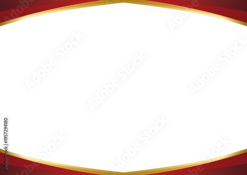 赤と金の高級ウェーブフレーム背景