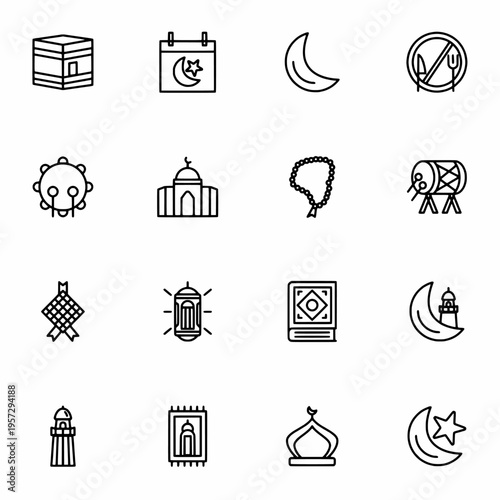 set of icons Ramadan