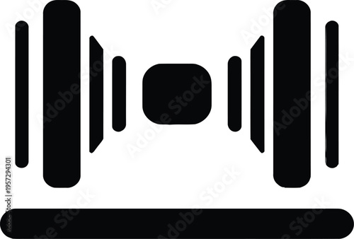 Abstract music design featuring a vector illustration set of an audio mixer, cassette, and piano icon symbols with a barcode sign on a black and white background concept