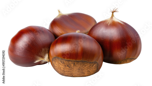 Foto Deliciously fresh edible chestnuts, seasonal autumn harvest, natural healthy snack ingredient