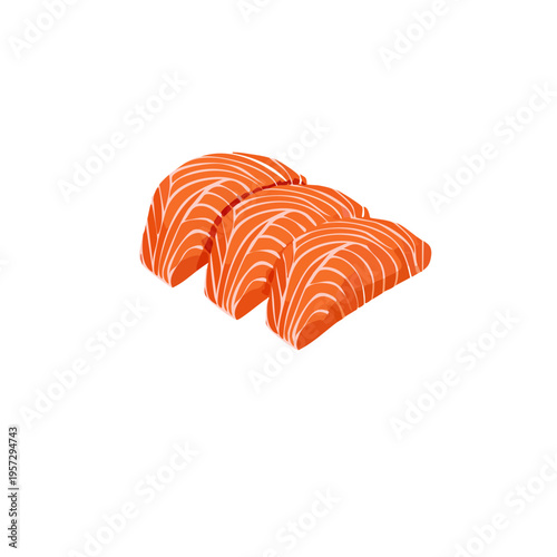Vector isometric icon of sashimi