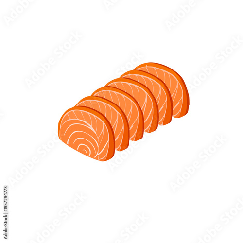 Vector isometric icon of sashimi